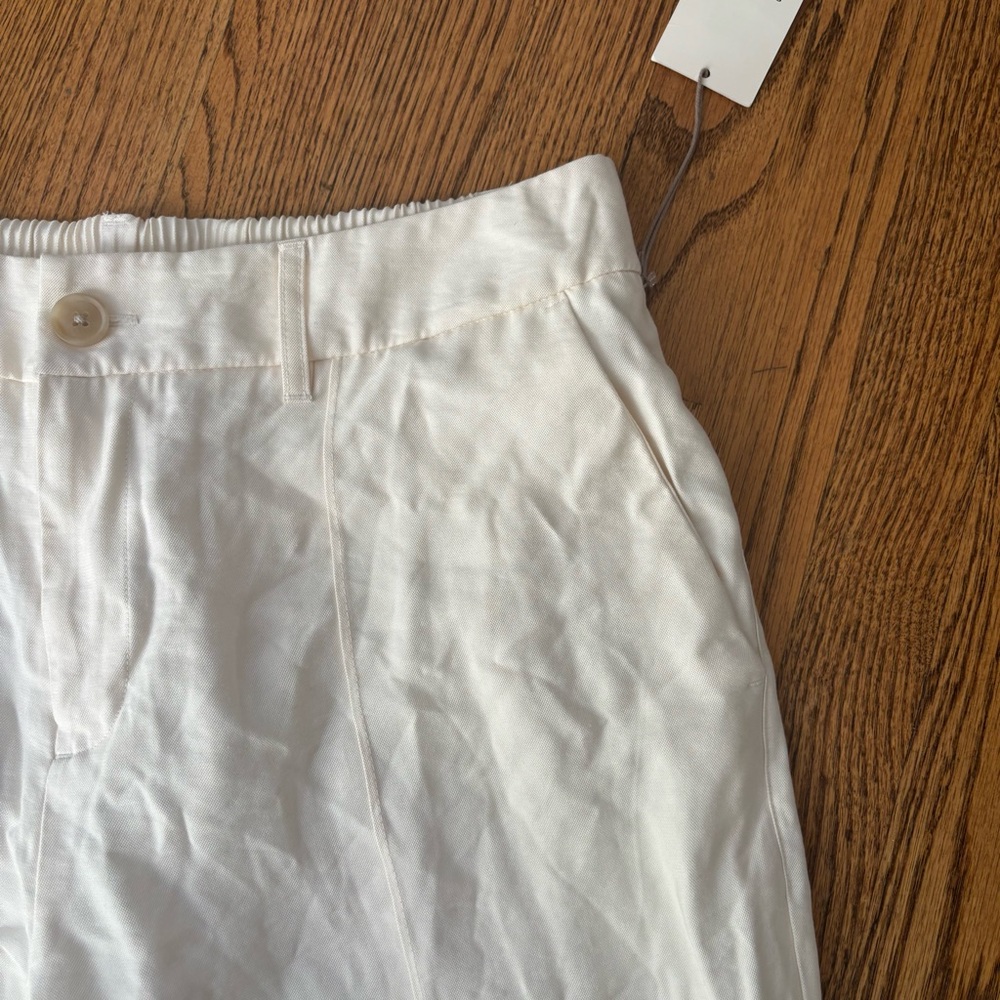 A New Day Cream High-Rise Slim Fit Pintuck Ankle Pant Womens 12 r Cuffed Hem nwt - Picture 3 of 9